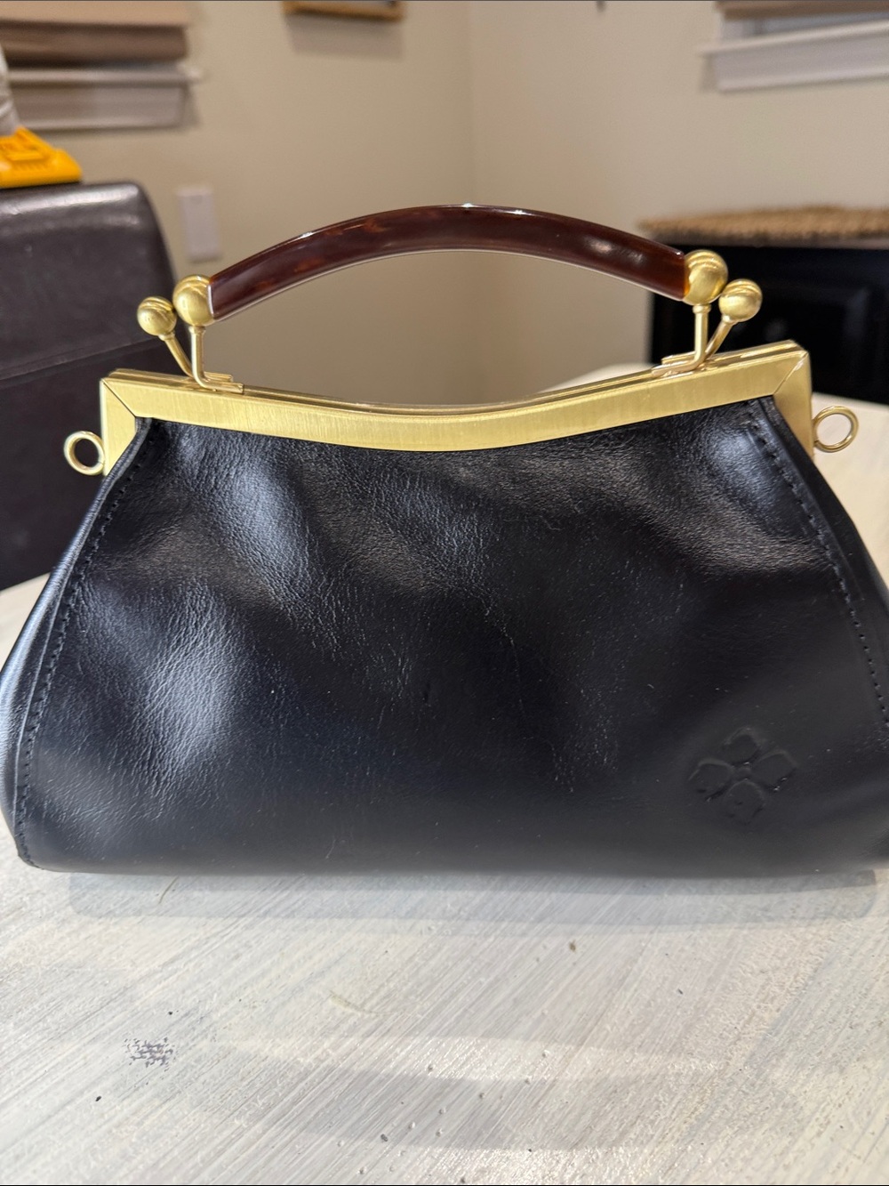 Patricia Nash Black Velvet Floral Embroidered Top-Handle Clutch - Picture 6 of 15